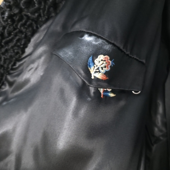 Vintage Persian Lamb Fur Coat with Mink Fur Collar Size M Luxury Perfect Conditi - Picture 7 of 17